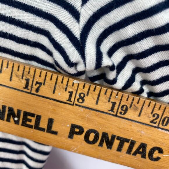 Ralph Lauren Top Women’s Medium Stripes Faux Leather Elbow Patches Western - Picture 8 of 9